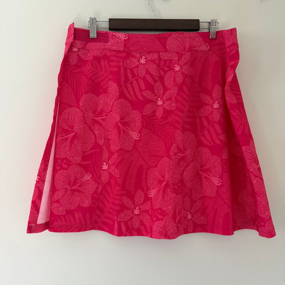 Rip Skirt Hawaii Pink Magenta Adjustable Waist Mini Skirt Floral Size Large - Picture 2 of 4